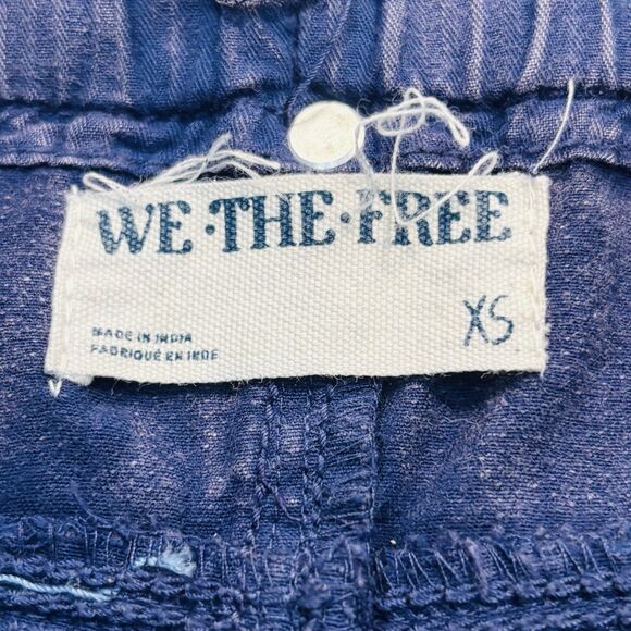 We The Free Can't Compare Slouch Pants Womens XS  Zip Pockets Buckle Cargo Blue - Picture 12 of 16